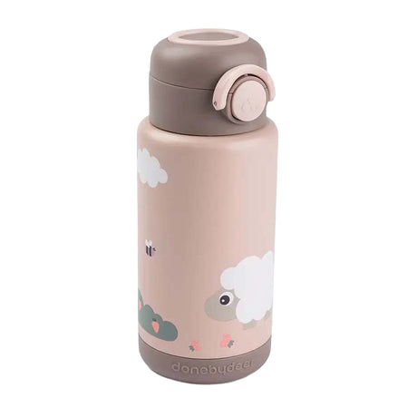 Done by Deer isolierte Trinkflasche Tiny Farm – Pink