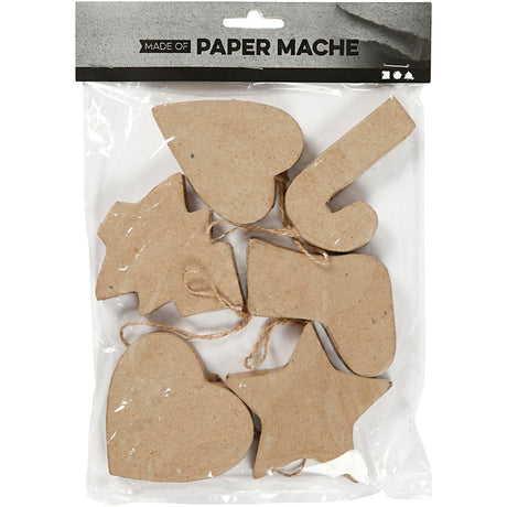 Creativ Company Weihnachtshänger, H: 7+8 cm, 6 Stück, 1 Box