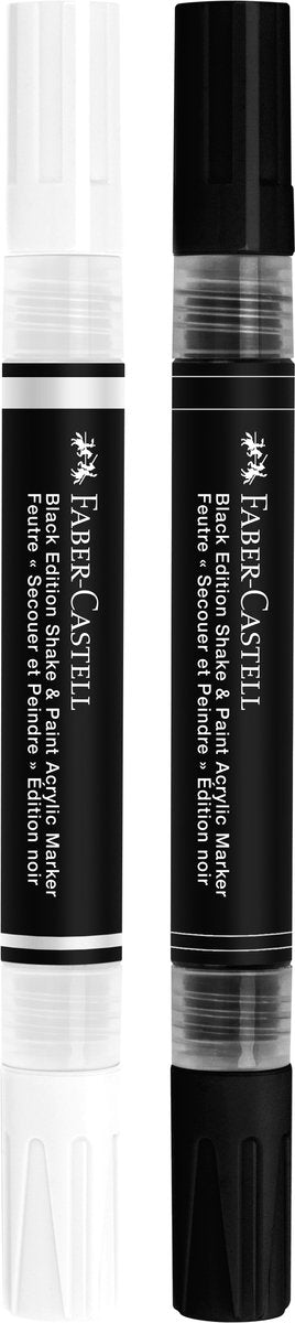 Faber-castell acrylmarker - black edition - shake paint - zwart en wit - fc-285503