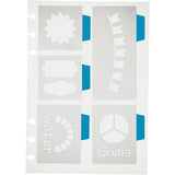 Vorlage, 5 große Motive, Blatt 12,5x17,5 cm, 1 Blatt