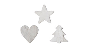 Pb. 48 wooden items 3 ass white 2.5 cm