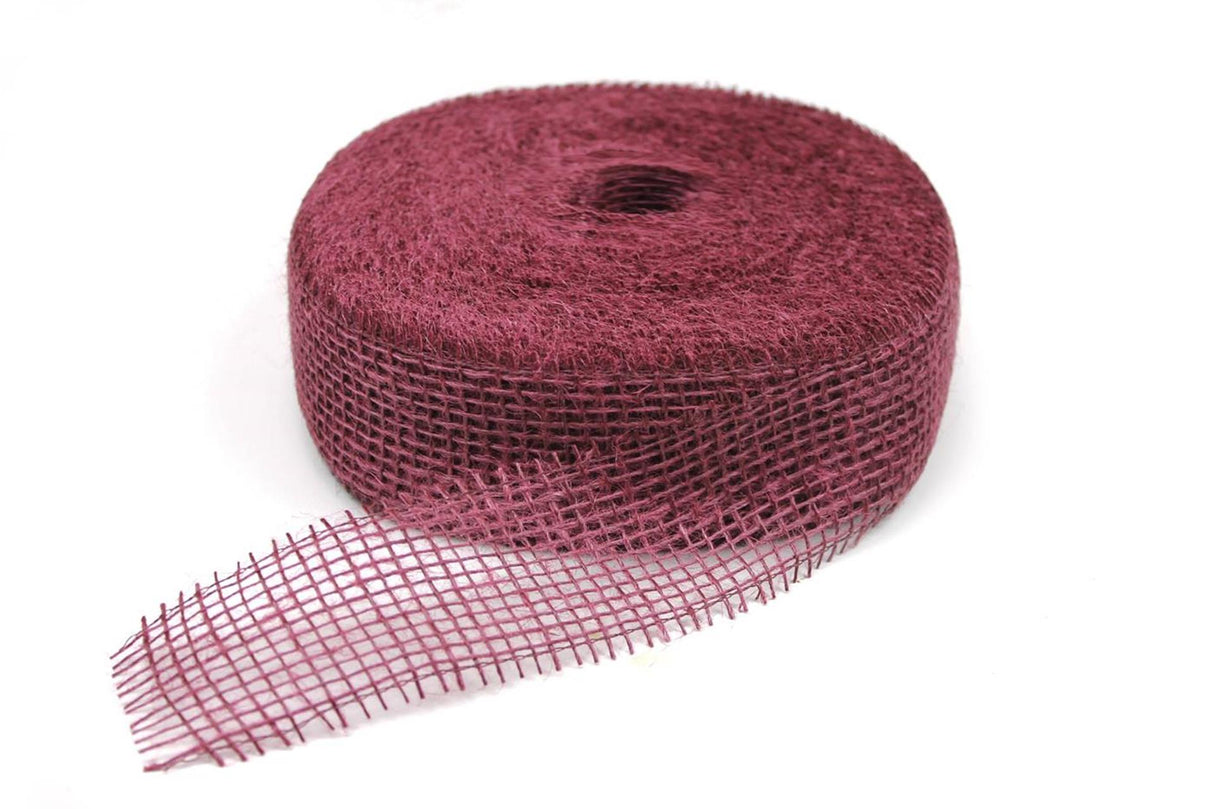 Sizoband â® jute wine red 5cm ã— 40m