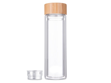 Svenska Living doppelwandige Glasflasche mit Edelstahlsieb