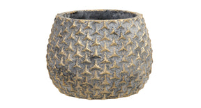 Pc. 1 cement flowerpot brown gold ø 14x10,5 cm