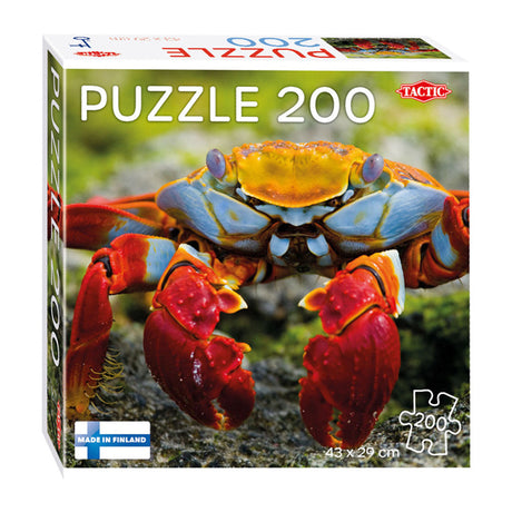 Tactic Bunte Krabbe – Puzzle – 200 Teile – Buntes Meeresleben – Schlankes und beruhigendes Design – Hochwertige skandinavische Qualität
