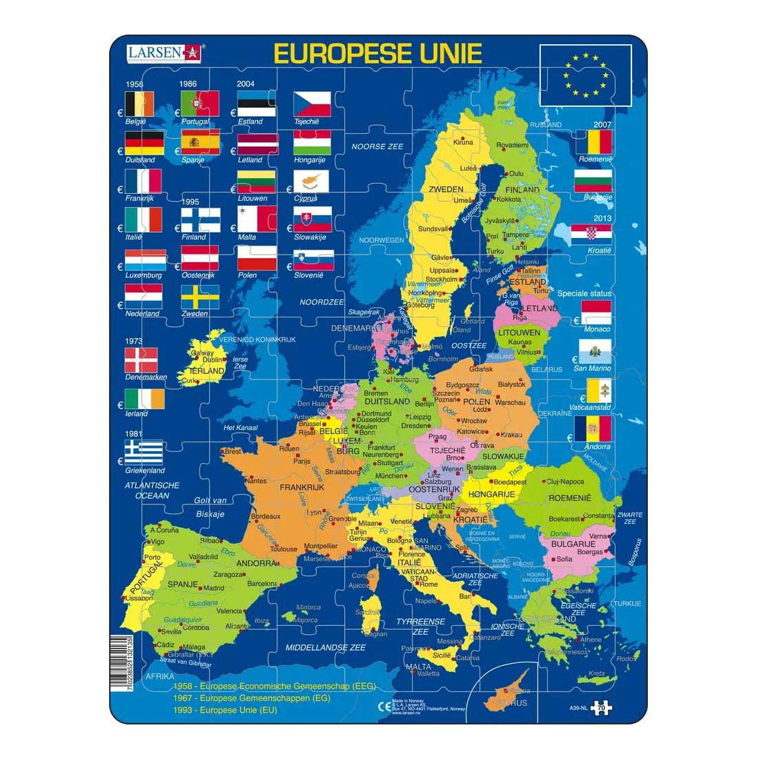 Selecta Larsen Puzzle Europäische Union, 70 Teile.