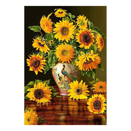 Castorland-Sonnenblumen in einer Pfauenvase – Puzzle – 1.000 Teile – Satin-Finish – perfekte Passform – europäische Qualität