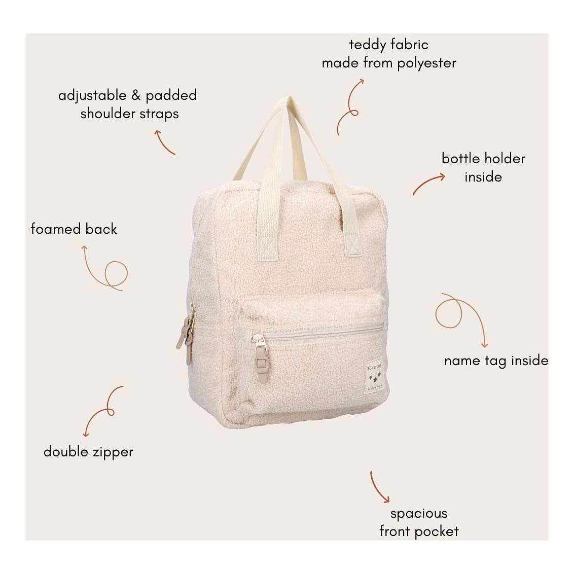 Kidzroom Rucksack Berlin Soft Whispers Beige