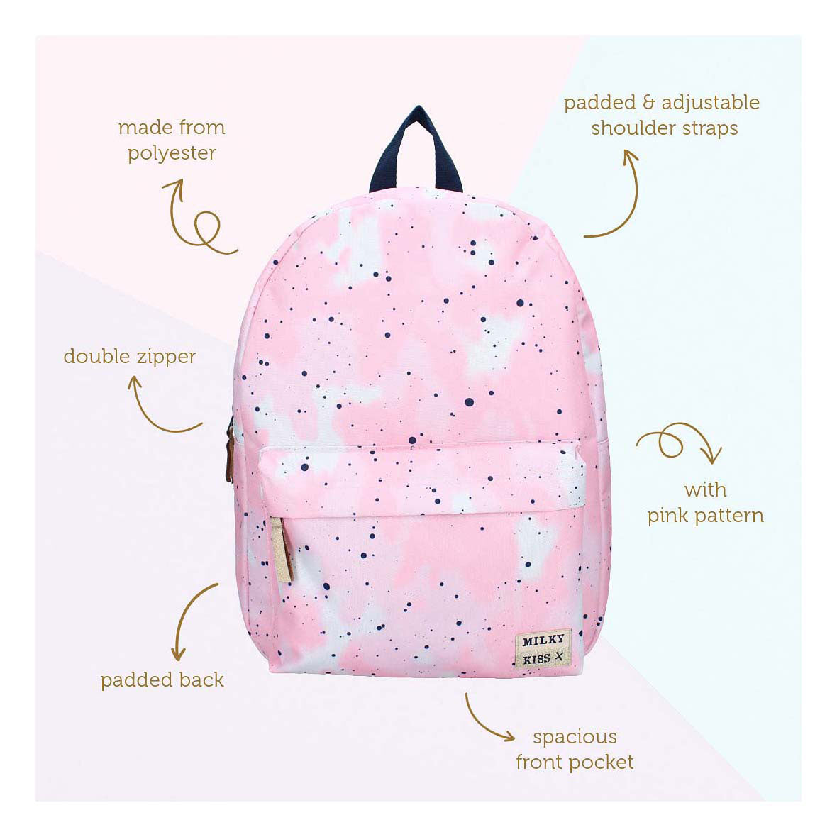 Milky Kiss Rucksack mit auffälligem Punktdruck