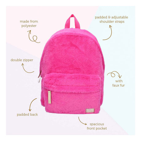 Milky Kiss Rucksack mit Wow-Faktor, flauschiges Rosa