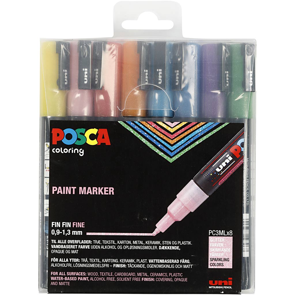 Https: www.cchobby.nl posca-marker-afm-pc-3ml-line thick-0-9-1-3-mm-glittercolours-8-piece-1-box