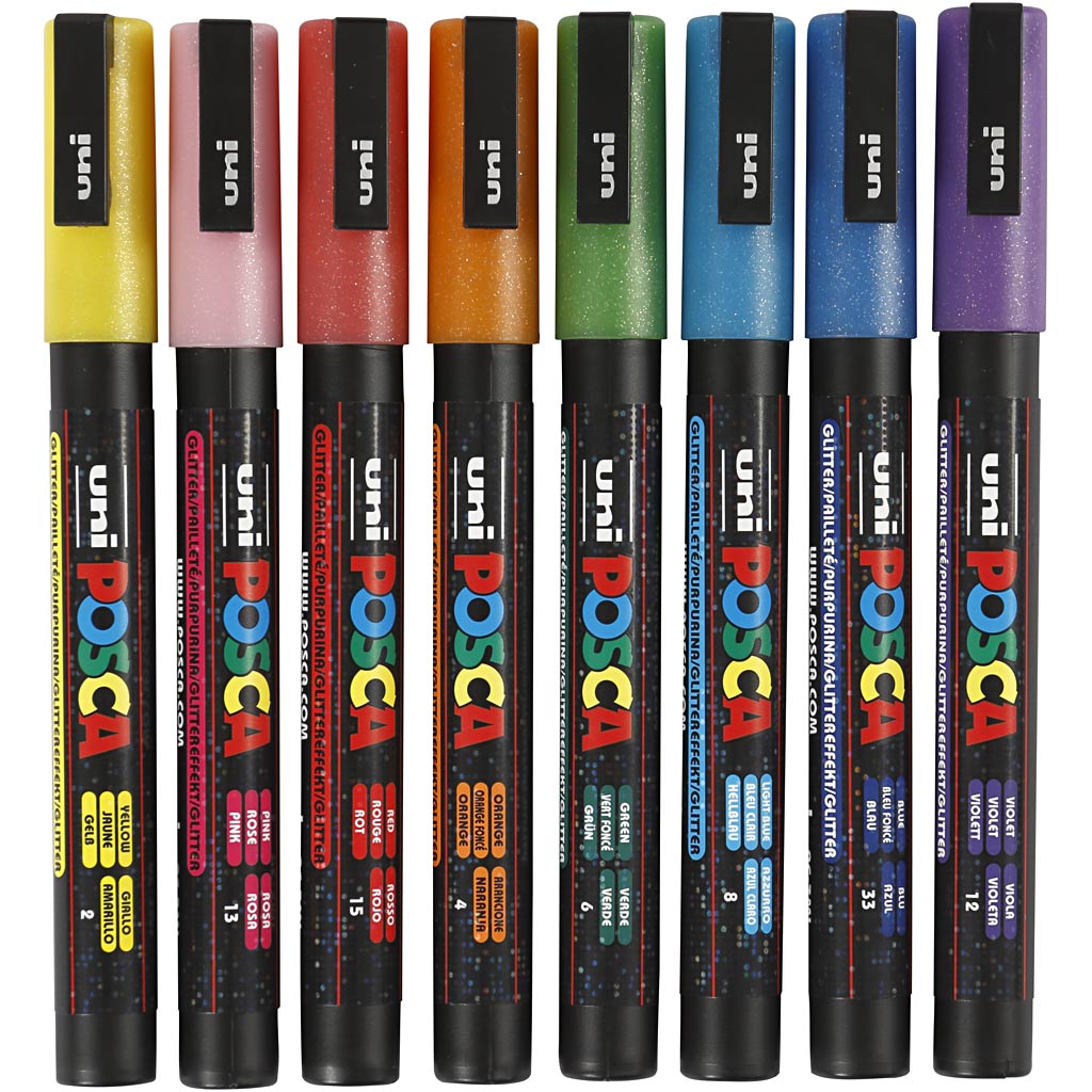 Https: www.cchobby.nl posca-marker-afm-pc-3ml-line thick-0-9-1-3-mm-glittercolours-8-piece-1-box