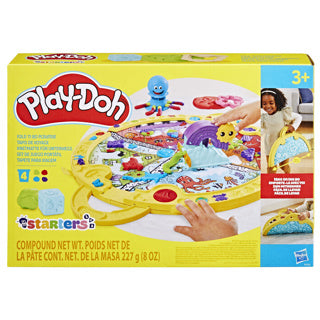 Hasbro Play-Doh-Spielmatte zum Falten und Mitnehmen – Modelliermasse – 4 Play-Doh-Gläser – einfach zu verstauen – Basteln für Kinder