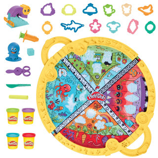Hasbro Play-Doh-Spielmatte zum Falten und Mitnehmen – Modelliermasse – 4 Play-Doh-Gläser – einfach zu verstauen – Basteln für Kinder
