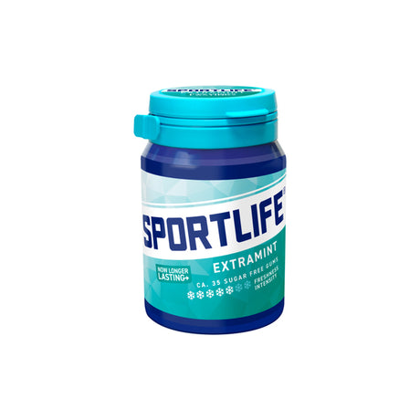 Sportlife Kaugummi-Extramint-Glas – extrem frischer zuckerfreier Kaugummi – 6x52g