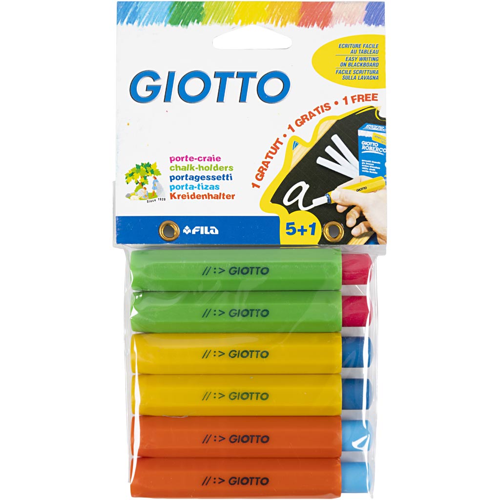 Giotto-Kreidehalter, Farben können variieren, 6 Teile, 1 Box