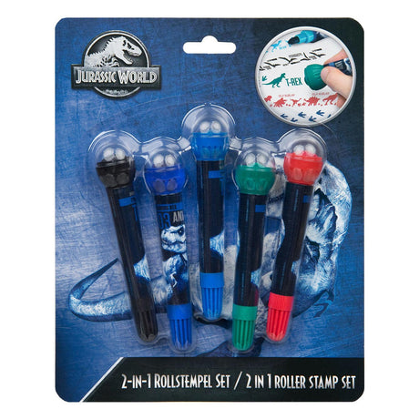 Undercover Jurassic World Rolle mit Stempelmarkern, 5 Stück.