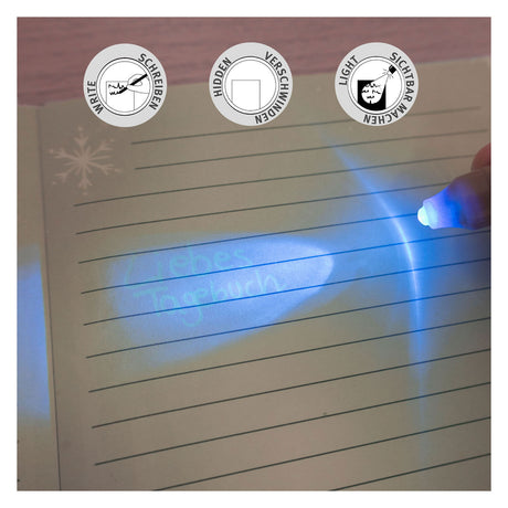 Undercover Secret -Tagebuch mit UV -Stift eingefroren