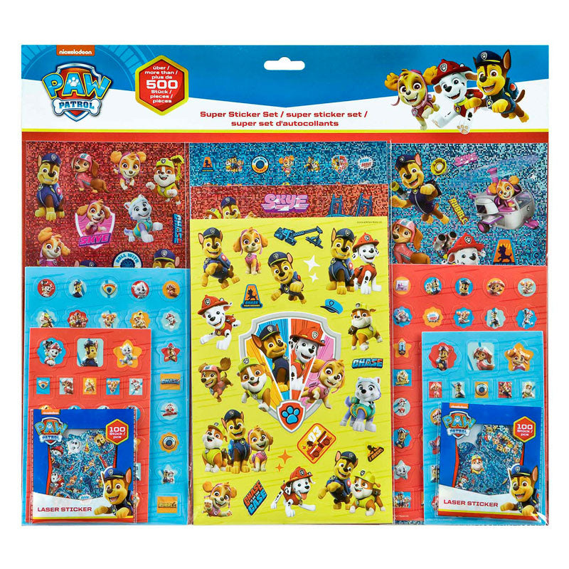 Undercover Super Aufkleber-Set Paw Patrol, 500-tlg.