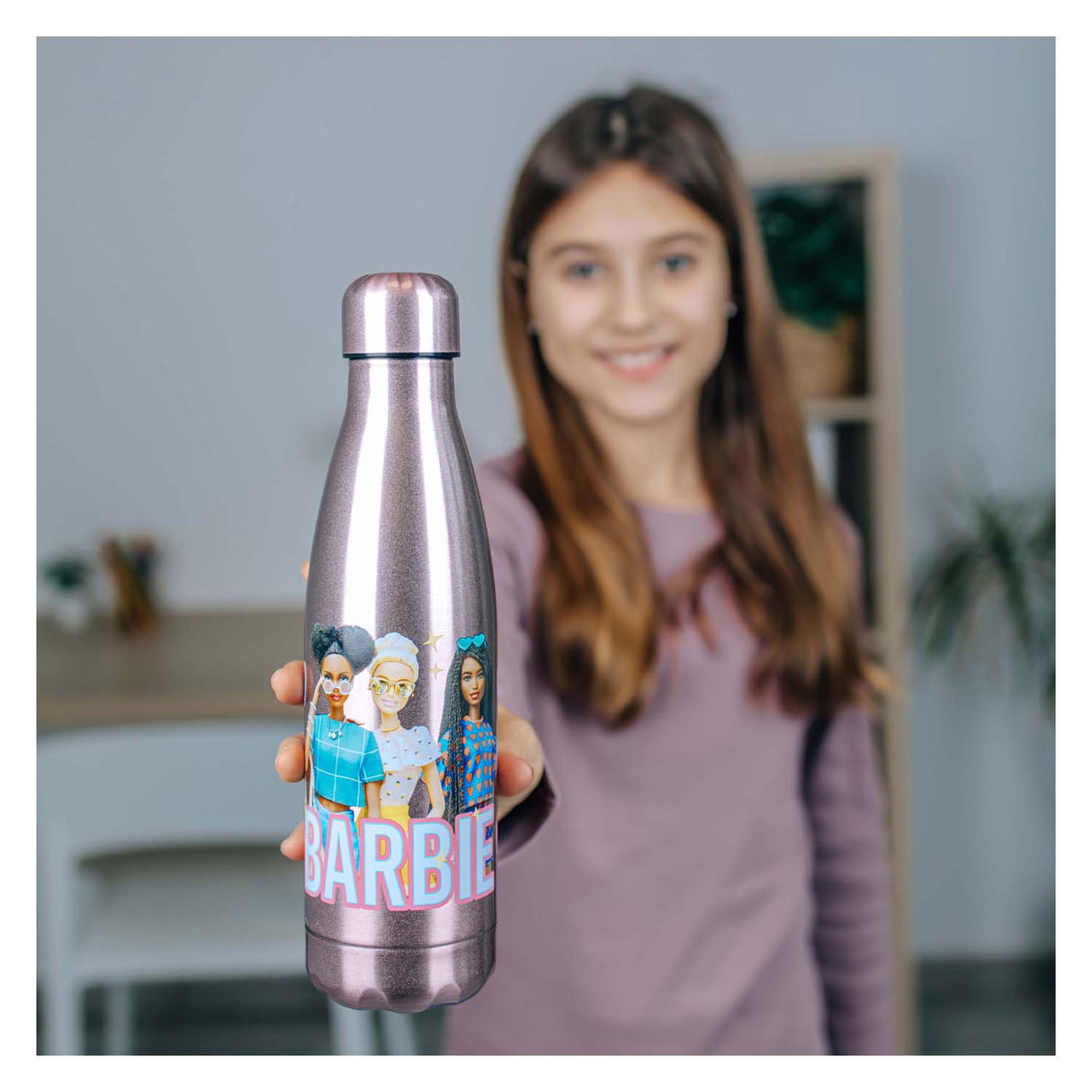 Undercover Barbie Trinkflasche aus Edelstahl, 450 ml