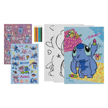 Undercover-Farbblockstich mit Buntstiften und Aufklebern
