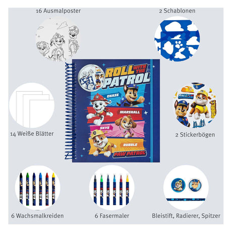 Undercover Schablonen- und Farbset Paw Patrol – 49-teilig.