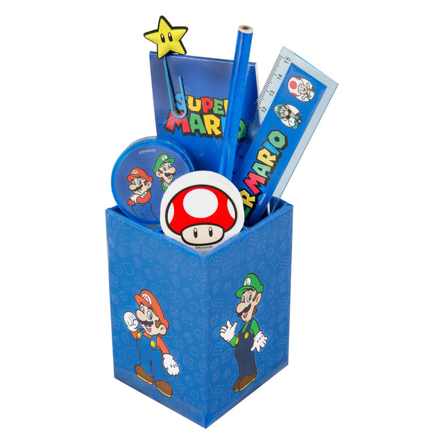 Super Mario Schreibtischset – 7-teilig.