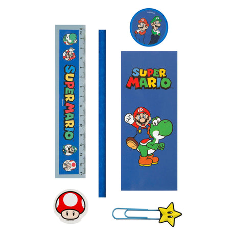 Super Mario Schreibtischset – 7-teilig.