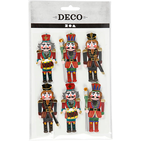 Kreativunternehmen https: www.cchobby.nl 3d-stickers-nutcracker-h-75-mm-b-30-mm-thickness-7-mm-6-piece-1-box