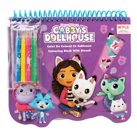 Toyland Gabbys Puppenhaus-Malblock mit Markern und Schablonen
