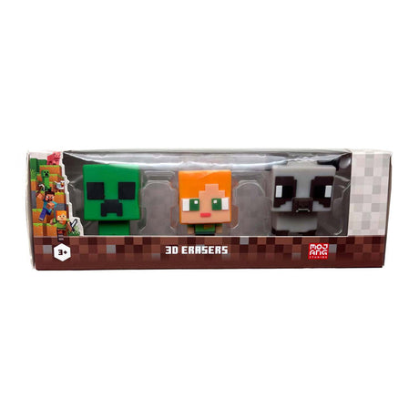 Toy Land Minecraft 3D Radiergummis, 3 Teile.