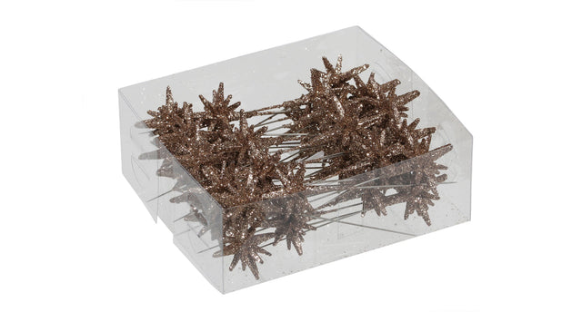 Pet 36 3-d sparkling stars pin champagne 3 cm