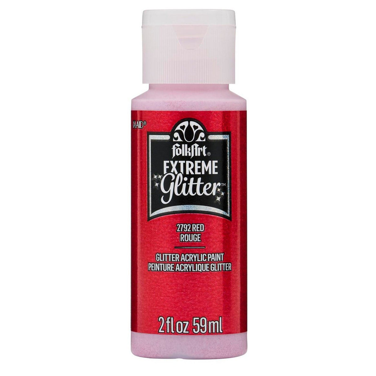 Folkart • Extrem glitzernde Acrylfarbe Rot 59 ml