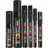 Uni-Posca Posca-Marker, Strichbreite 0,7–15 mm, schwarz, 6 Stück 1 Box