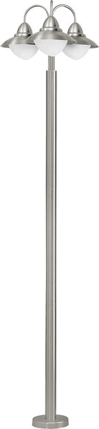 Eglo sidney - buitenverlichting - tuinpaal - 3 lichts - rvs - wit