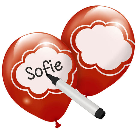 Folat bv farbige beschreibbare Luftballons, 6 Stück.