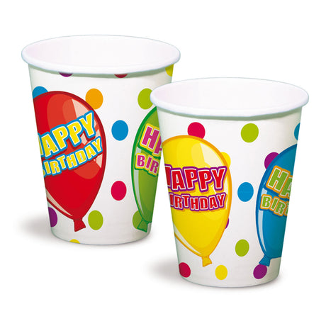 Folat bv Happy Birthday-Becher, 6 Stück.