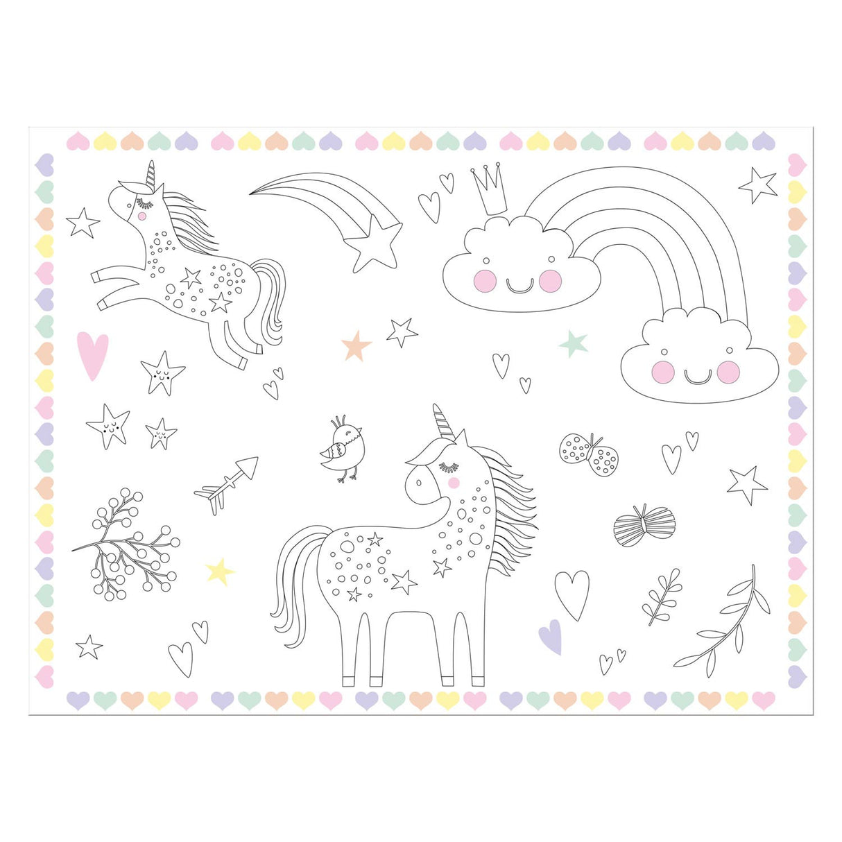 Folat bv färbbare Tischsets Einhörner Regenbogen, 6 Stück.