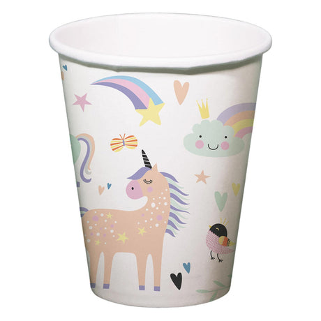 Folat bv Pappbecher Einhörner Regenbogen 250 ml, 6 Stück.