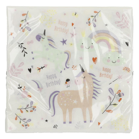 Servietten Unicorns Regenbogen, 20st.