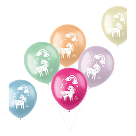 Folat bv Latexballons Einhörner Regenbogen, 6 Stk.
