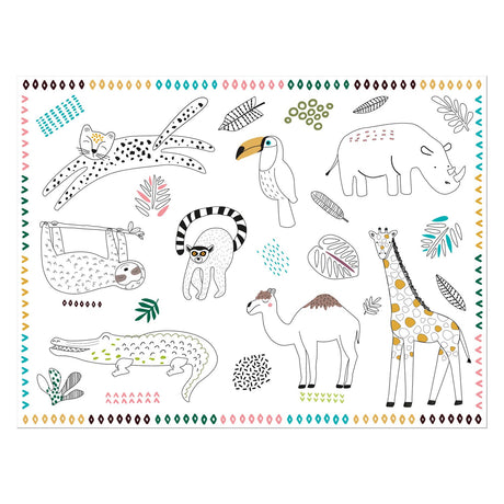 Folat bv färbbare Tischsets Wildtiere 6 Stk.