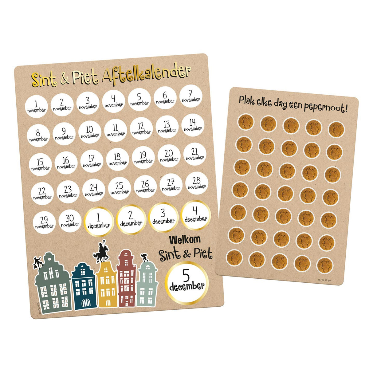 Countdown-Kalender von Folat bv Sinterklaas mit Aufklebern zur Begrüßung des Heiligen Petrus