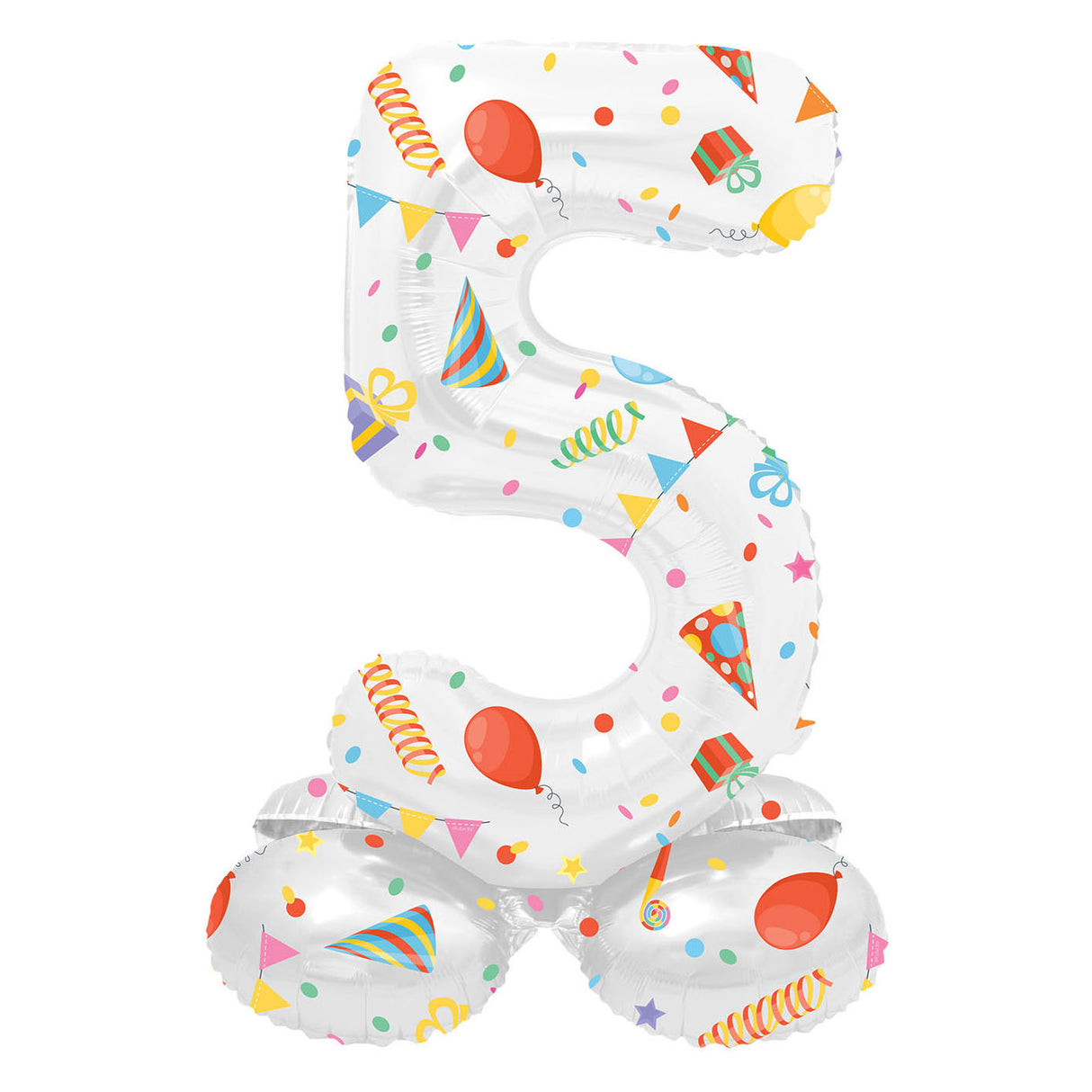 Folat bv stehender Folienballon „Frohe Party“ Nummer 5 – 72 cm