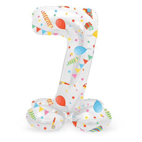 Folat bv stehender Folienballon „Frohe Party“ Nummer 7 – 72 cm