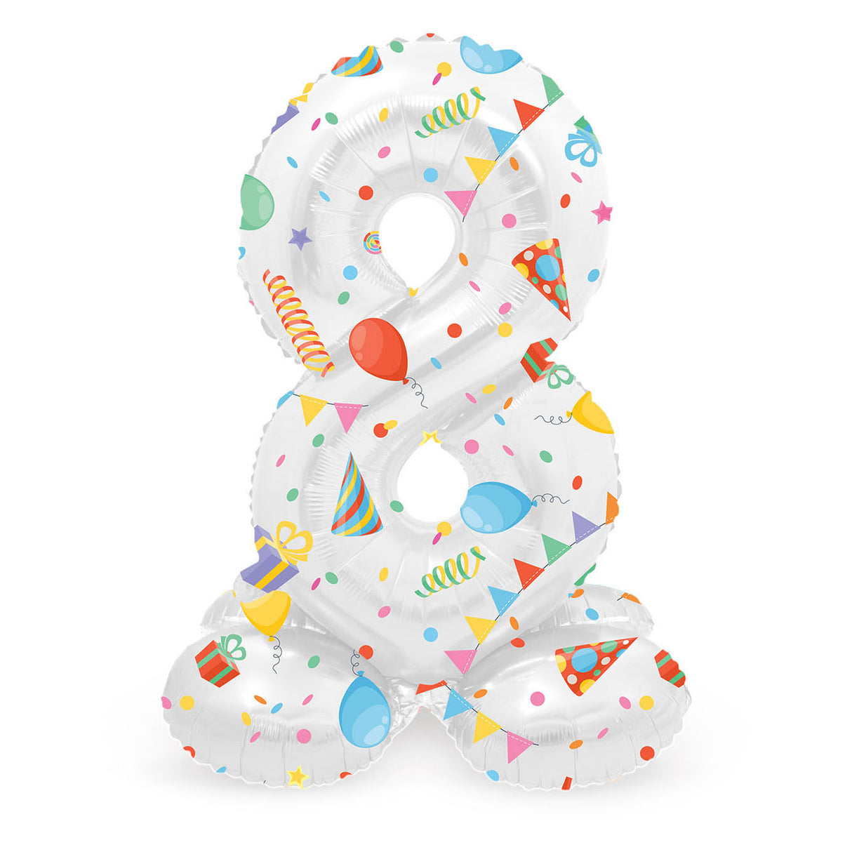 Folat bv Staande Folienballon Joyful Party Cijfer 8 -72cm