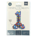 Folat BV stehende Folienballon farbenfrohe Punkte Nummer 1 - 72 cm