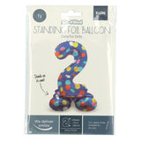 Folat bv stehender Folienballon bunte Punkte Nummer 2 – 72 cm
