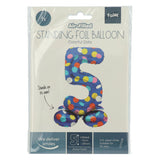 Folat bv stehender Folienballon bunte Punkte Nummer 5 – 72 cm