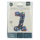 Folat bv stehender Folienballon bunte Punkte Nummer 7 – 72 cm